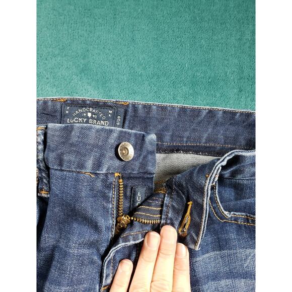 Lucky Brand Jeans Size 8 Womens Blue Stretch Medium Wash Mid Rise Sweet Crop - Picture 6 of 13